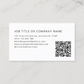 Modernes, elegantes Signaturskript Moderner QR-Cod Visitenkarte (Rückseite)