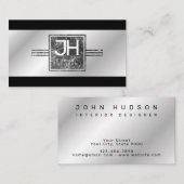 Modernes elegantes Silver- und Black Lines Busines Visitenkarte (Vorne/Hinten)