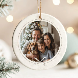 Modernes Elegantes Simple Boho Christmas Family Fo Keramik Ornament
