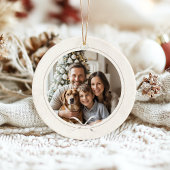 Modernes Elegantes Simple Boho Christmas Family Fo Keramik Ornament
