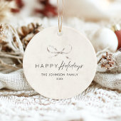 Modernes Elegantes Simple Boho Christmas Family Fo Keramik Ornament