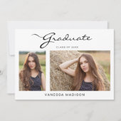 Modernes, elegantes Skript | 2 FOTO ABSCHLUSS Ankündigung (Vorderseite)