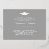 Modernes, elegantes Skript | 2 Foto Grad Bekanntga Folieneinladung (Rückseite)