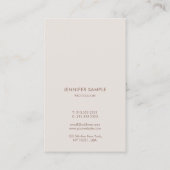 Modernes, elegantes Skript Beruflich Einfache Vorl Visitenkarte (Rückseite)