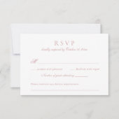 Modernes, elegantes Skript Blush Pink Wedding RSVP Einladung (Vorderseite)