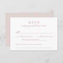 Modernes, elegantes Skript Blush Pink Wedding RSVP Einladung