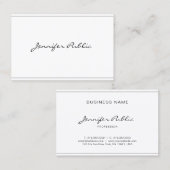 Modernes, elegantes Skript Einfaches Design Schöne Visitenkarte (Vorne/Hinten)