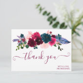 Modernes, elegantes Skript Einfaches, einzigartige Dankeskarte (Stehend Vorderseite)