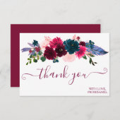 Modernes, elegantes Skript Einfaches, einzigartige Dankeskarte (Vorne/Hinten)