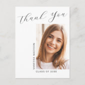 Modernes, elegantes Skript Einfaches Foto Grad Vie Postkarte (Vorderseite)