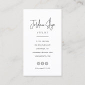 Modernes, elegantes Skript Einfaches Foto Visitenkarte (Rückseite)