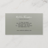 Modernes, elegantes Skript Evergreen Fog Monogram  Visitenkarte (Rückseite)