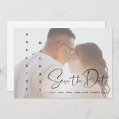 Modernes, elegantes Skript-Foto Hochzeit speichern Save The Date (Vorne/Hinten)