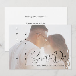Modernes, elegantes Skript-Foto Hochzeit speichern Save The Date