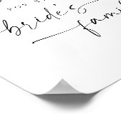 Modernes, elegantes Skript für Hochzeitszeichen re Poster (Ecke)