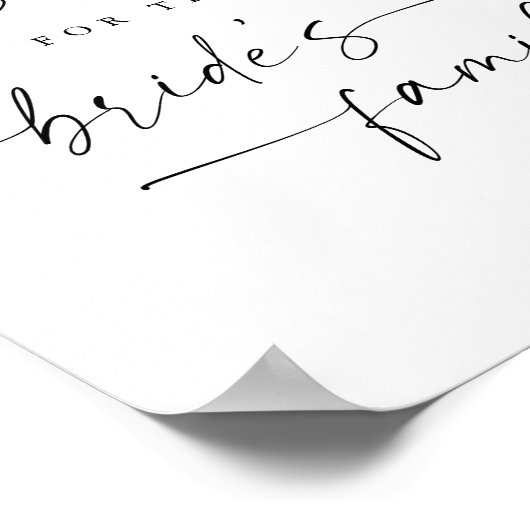 Modernes, elegantes Skript für Hochzeitszeichen re Poster (Ecke)