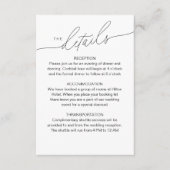 Modernes, elegantes Skript-Hochzeitdetails QR-Code Begleitkarte (Vorderseite)