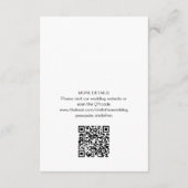 Modernes, elegantes Skript-Hochzeitdetails QR-Code Begleitkarte (Rückseite)