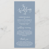 Modernes, elegantes Skript, Hochzeitsfeier Programm (Vorderseite)