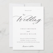 Modernes, elegantes Skript in einer Hochzeit Einladung (Vorderseite)