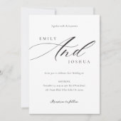 Modernes, elegantes Skript in einer Hochzeit Einladung (Vorderseite)