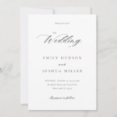 Modernes, elegantes Skript in einer Hochzeit Einladung (Vorderseite)