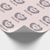 Modernes, elegantes Skript Monogram Name Custom Pi Geschenkpapier (Ecke)