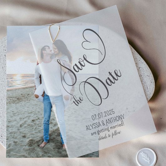 Modernes, elegantes Skript Save the Date Pergament Einladungen