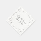 Modernes, elegantes Skript Silver Hearts Confetti Serviette (Ecke)