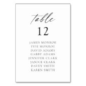 Modernes, elegantes Skript Tischnummer (Rückseite)