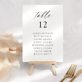 Modernes, elegantes Skript Tischnummer