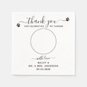 Modernes, elegantes Skript Vielen Dank Foto Pet We Serviette (Vorderseite)