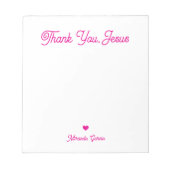 Modernes, elegantes Skript Vielen Dank Jesus Indiv Notizblock (Vorderseite)