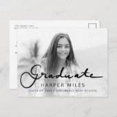 Modernes, elegantes Skriptgradienten Abschluss Fot Postkarte (Vorne/Hinten)