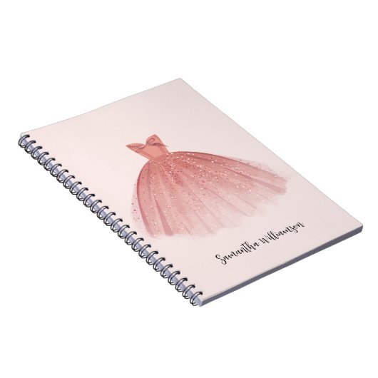 Modernes, elegantes Skriptkleid Notizblock (Rechte Seite)