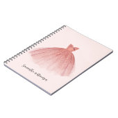 Modernes, elegantes Skriptkleid Notizblock (Linke Seite)