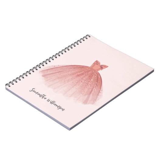 Modernes, elegantes Skriptkleid Notizblock (Linke Seite)