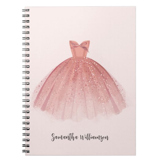 Modernes, elegantes Skriptkleid Notizblock (Vorderseite)