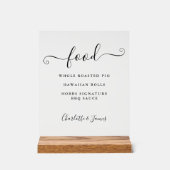 Modernes, elegantes Skriptmenü Acrylschild (Vorderseite)