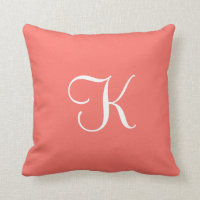 Modernes elegantes Solid Coral Pink Custom Monogra