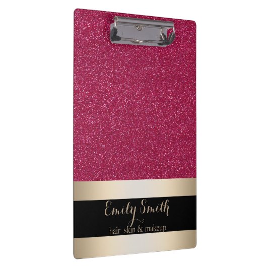 Modernes Elegantes Sparkling Roter Glitzer Gold Ab Klemmbrett (Rechts)