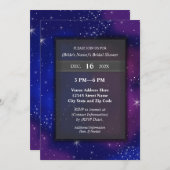 Modernes Elegantes Star Night Sky Galaxy Brautpart Einladung (Vorne/Hinten)