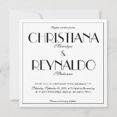 Modernes elegantes, stilvolles Roaring 20er Jahre Einladung (Vorderseite)