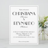 Modernes elegantes, stilvolles Roaring 20er Jahre  Einladung (Stehend Vorderseite)