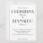 Modernes elegantes, stilvolles Roaring 20er Jahre  Einladung (Vorderseite)