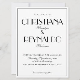 Modernes elegantes, stilvolles Roaring 20er Jahre  Einladung