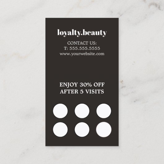 Modernes Elegantes stilvolles Schwarz-weißes Frise Treuekarte (Rückseite)