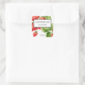 Modernes, elegantes Strawberry-Jam-Label Quadratischer Aufkleber (Tasche)