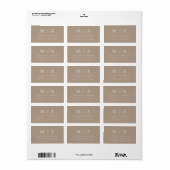 Modernes elegantes Taupe Monogram Rücksendeadresse Adressaufkleber (Vorne)