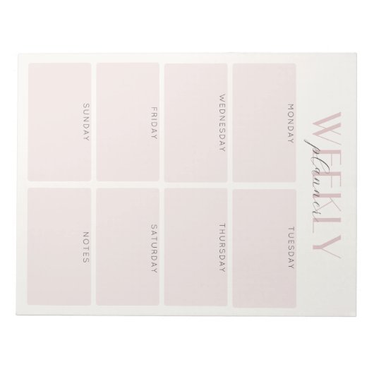 Modernes, elegantes Tearaway Weekly Planer Notepad Notizblock (Vorderseite)